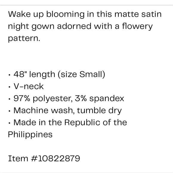 Natori Sofia Matte Satin Night Gown - Picture 5 of 8